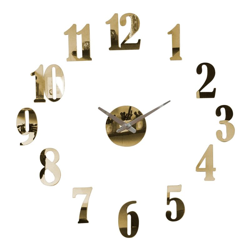Reloj De Pared 3d Acrílico 70x70 Cm Oro Amsterdam