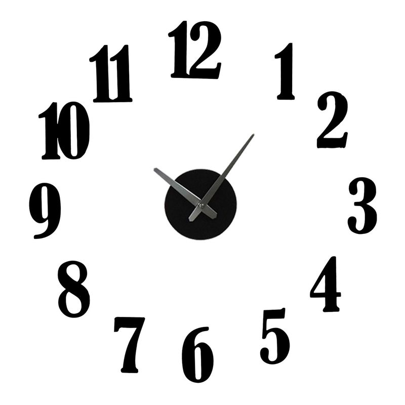 Reloj De Pared 3d Madera 70x70 Cm Negro Amsterdam