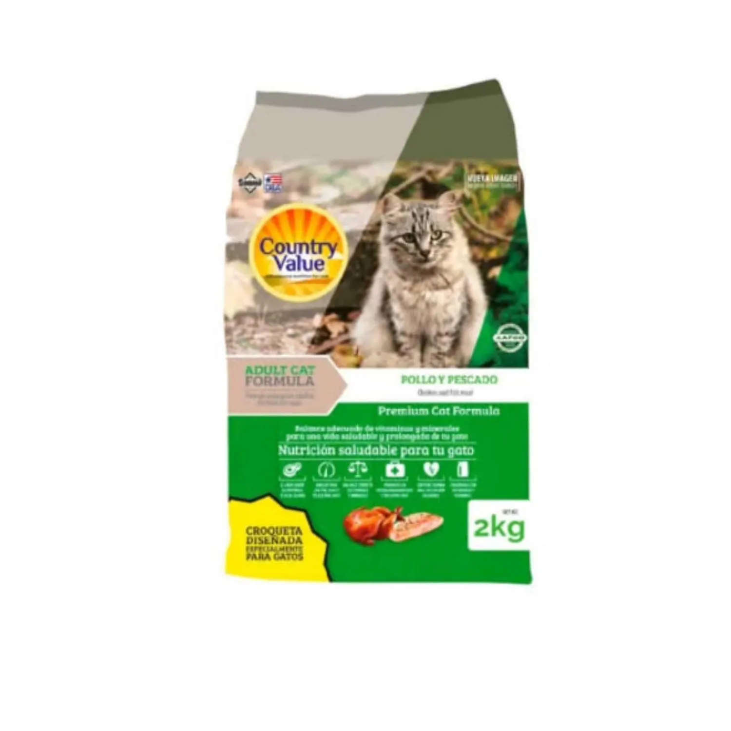 Comida Seca Para Gato Country Value Sabor A Pollo 2kg