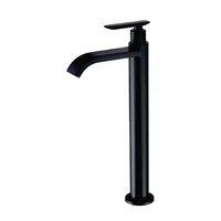 Grifería Para Lavamanos Alta Agua Fria Cascada Metalica Negro Sevilla Consumo 9 l/min