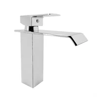 Grifería Para Lavamanos Baja Mezclador Cascada Slim Cromo Brillante Consumo 9 l/min