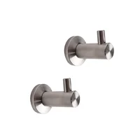 Pack x2 Percheros Inoxidable y soporte Metal Acero 304 Satinado 030100601t