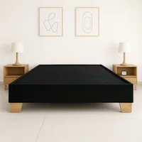 Basecama 160 Dividida Tela Negra Patas de Madera