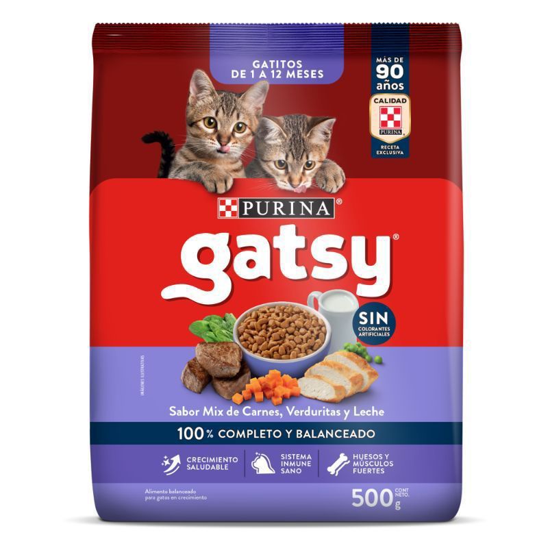 Alimento Seco Para Gatitos Gatsy Carne Y Leche 500g GATSY | falabella.com