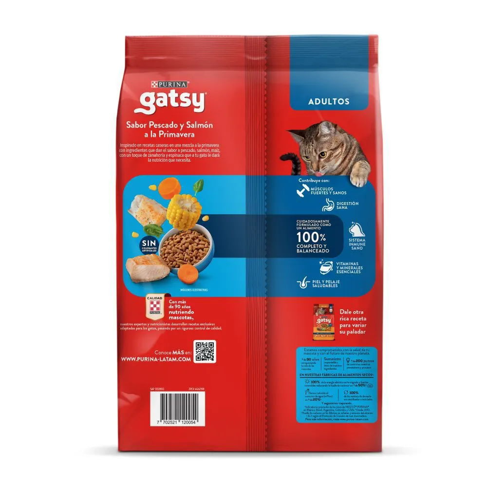 Comida Seca Para Gato Adulto Gatsy Pescado Y Salmón 1.5kg