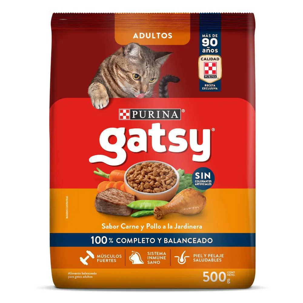 Comida Seca Para Gato Adulto Gatsy Pollo Y Carne 500g