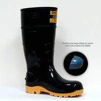 Bota Pvc Negro Guerrera Agua T/42 Robusta Paq x 5 Pares