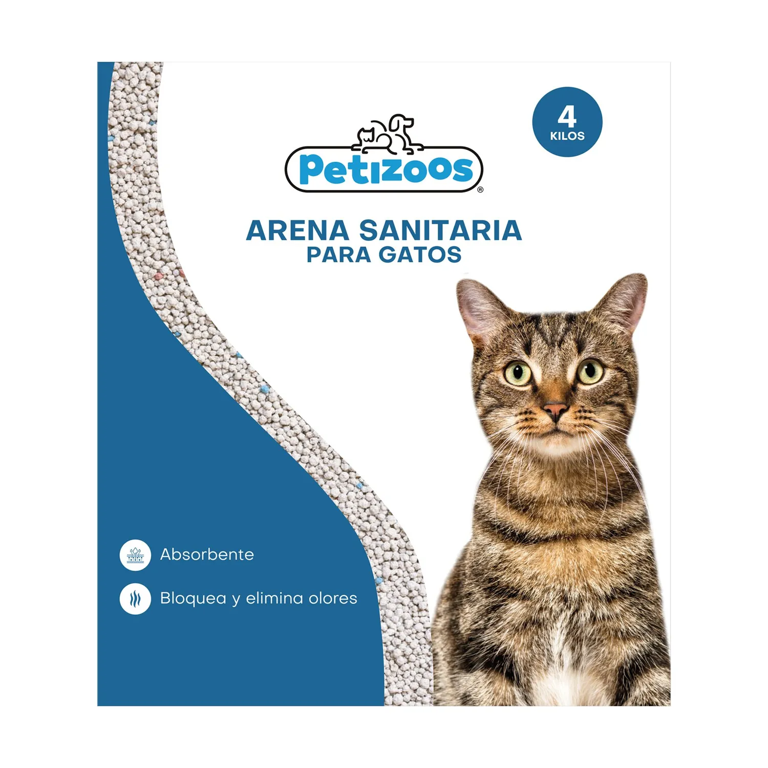 Arena Sanitaria  Gato Aglomerante Absorbente Bentonita Petizoos Económica  4 kg