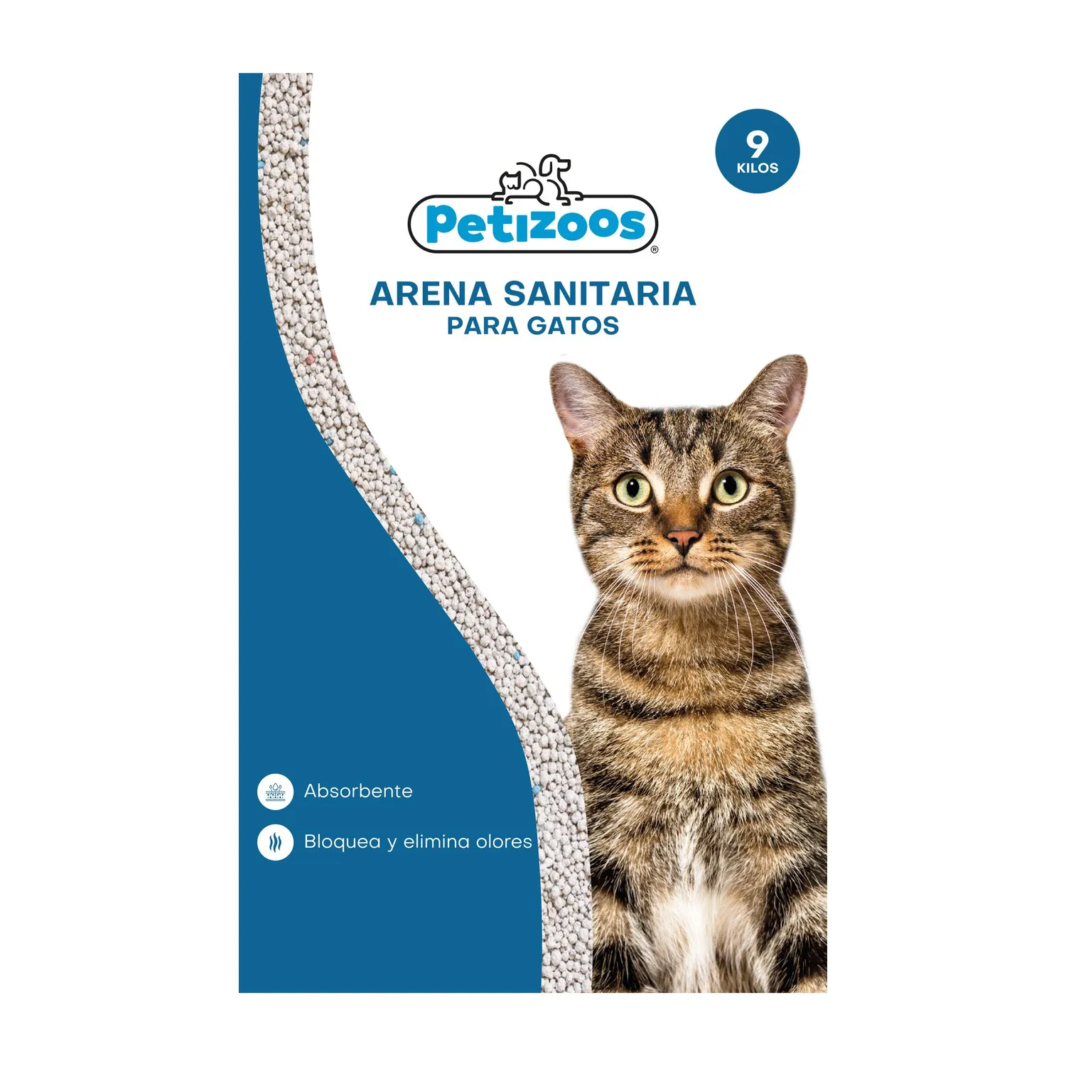 Arena Sanitaria  Gato Aglomerante Absorbente Bentonita Petizoos Económica  9 kg
