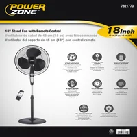 Ventilador De Piso PowerZone Oscilante Con Aspas De Plástico