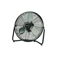 Ventilador De Piso PowerZone Negro Con Tres Velocidades Y Rotación De 120 Grados