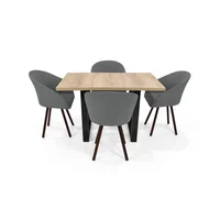 Comedor 4 Puestos Marsella Sillas Tokyo 75X122X80 Gris