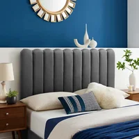 Cabecero Paneles Curvos Cama King - Gris Oscuro