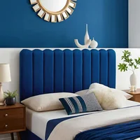 Cabecero Paneles Curvos Cama Sencilla - Azul Rey
