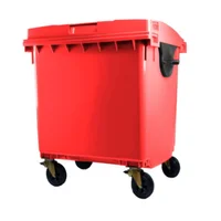 Contenedor Con Ruedas Plástica 1100L Rojo