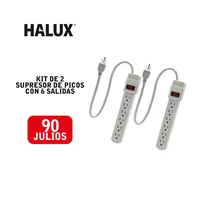 Kit 2 Supresor De Picos Con 6 Salidas 90 Julios