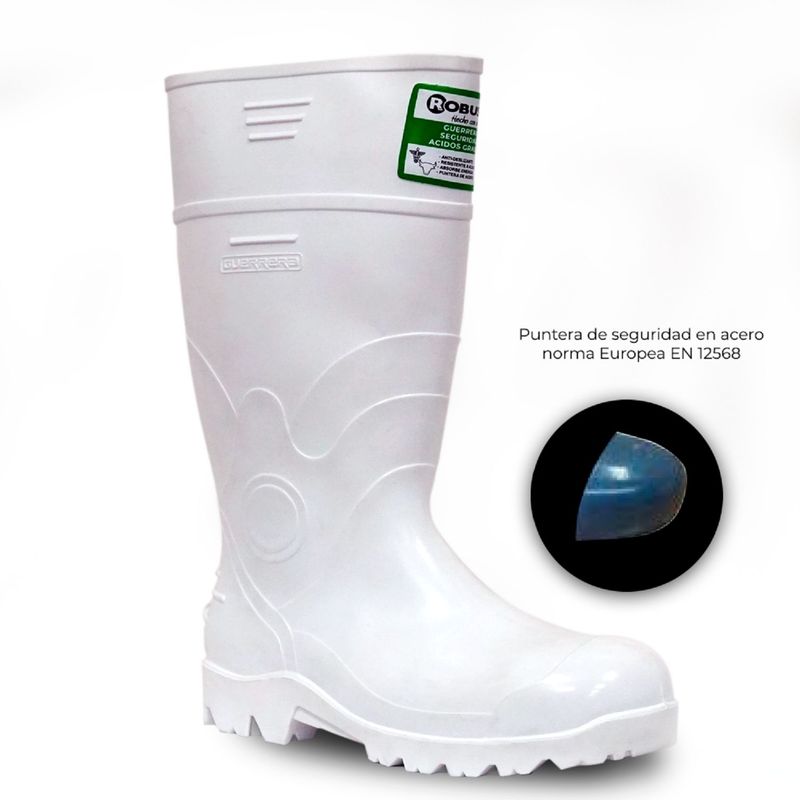 Mk Bota Pvc Blanca de Seguridad Guerrera Acidos Grasos T/35