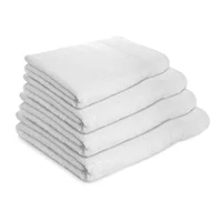 Kit X4 Toallas De Baño De Cuerpo Extragrande 100% Algodón Blanco