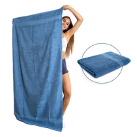 Kit X2 Toallas De Baño De Cuerpo Extragrande 100% Algodón Azul