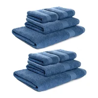 Set X8 Toallas: 2 Extragrande 2 Cuerpo +4 De Manos Azul