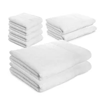 Set X8 Toallas: 2 Extragrande, 2 Cuerpo +4 De Manos Blanco