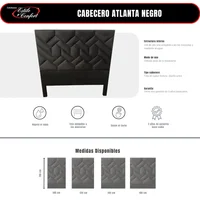Cabecero Atlanta Negro 140
