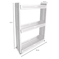 Organizador 3 Niveles con Rueda 60x80x16.6 Blanco Set X 6 Unidades
