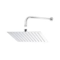 Kit Ducha Ultraslim Cuadrada 30Cmx30Cm Cromo Brillante+Brazo Metálico 40Cm A Muro Cromo Brillante