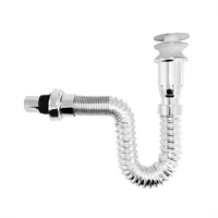 Push Tupo Hongo Zinc Cromo Brillante con Sifon Integrado Pvc Cromado Brillante
