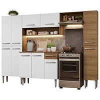 Cocina Integral Emilly Hit 2.60 Metros - Marrón/Blanco