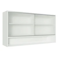 Mueble De Cocina Superior Glamy 1.20 Metros 2 Puertas Corredizas De Cristal Y 1 Nicho - Blanco