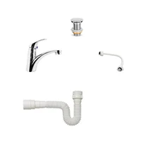 Grifería Lavamanos Agua Fria+ Acople + Push + Sifon Consumo 9 l/min