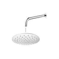 Kit Ducha Ultraslim Redonda 25Cm Cromo Brillante+ Brazo Metálico 40Cm A Muro Cromo Brillante