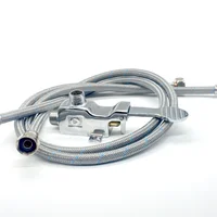 Kit Valvula Pedal ½? Helbert Con Dos Acoples Flexometalicos H-h- 100 Cms