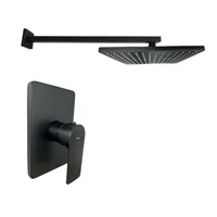 Grifería Ducha Zafiro Negra Regadera + Brazo Set X 4 Unidades