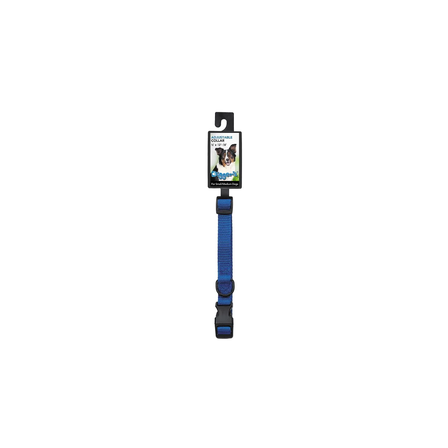 Collar Para Perro Adj Azul 0.625x12 - 45.720cm Diggers