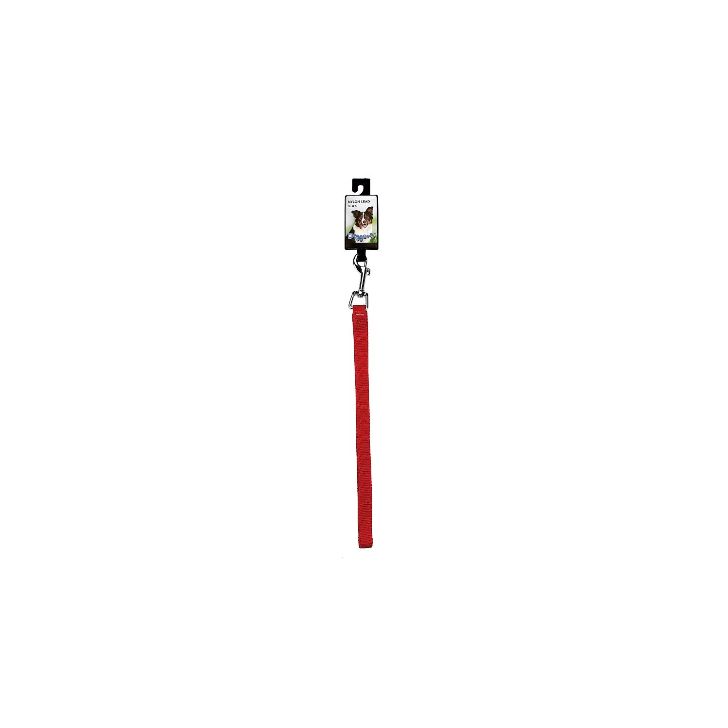 Correa Para Perro Nylon Plomo Rojo 1.588cm x 121.920cm