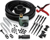 Kit De Riego Por Goteo Para Arbustos Y Flores Con Temporizador Orbit Negro