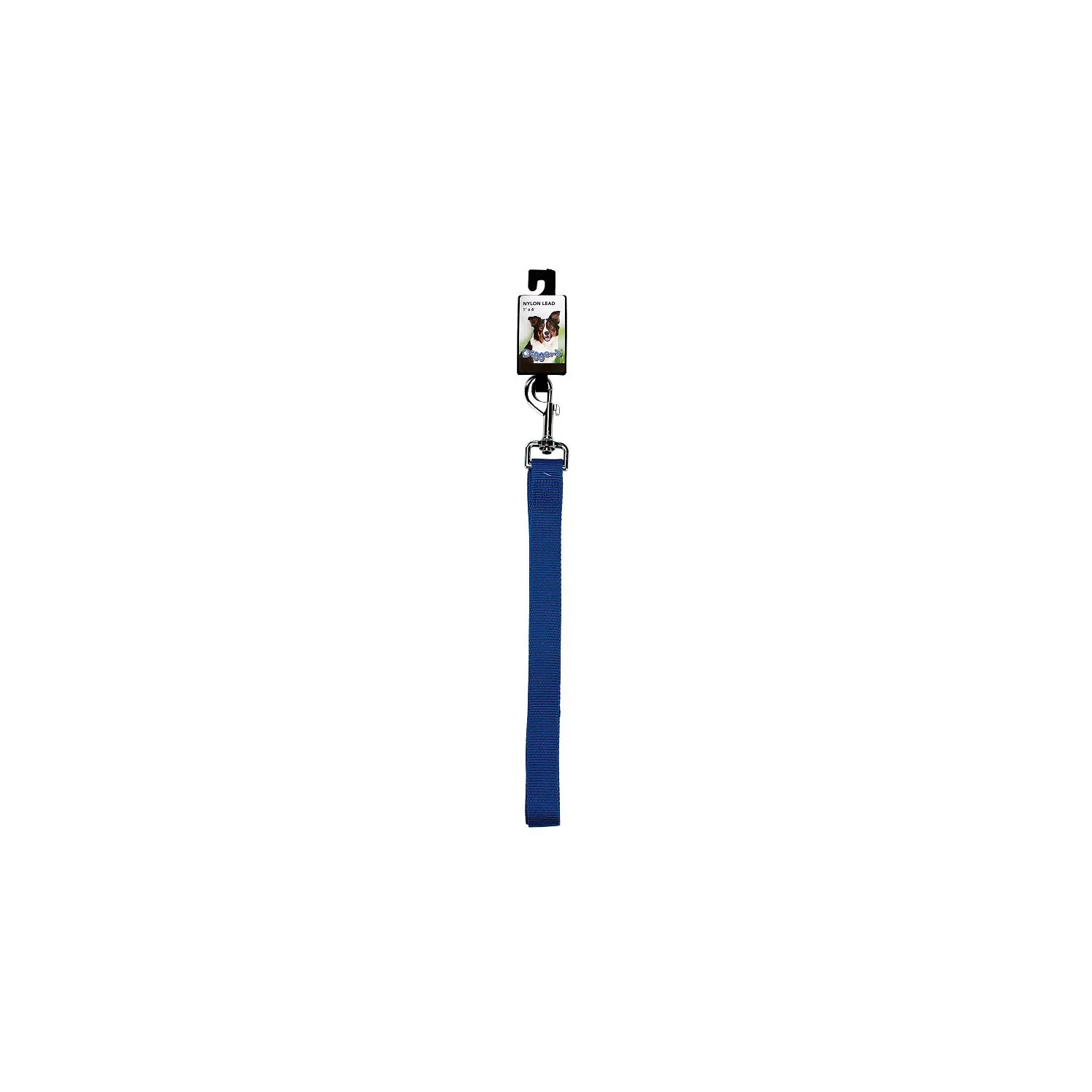 Correa Para Perro Nylon Plomo Azul 2.540cm x 182.880cm