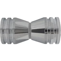 Boton Doble Aluminio Brillante para Division Baño