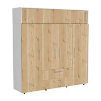 Armario Luque 200x204x50 Rta Blanco Madera natural