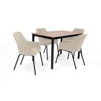Comedor 4 puestos Orion Sillas Mendoza 76x120x76 Taupe
