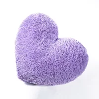 Cojín Decorativo Peludo Corazón Lila