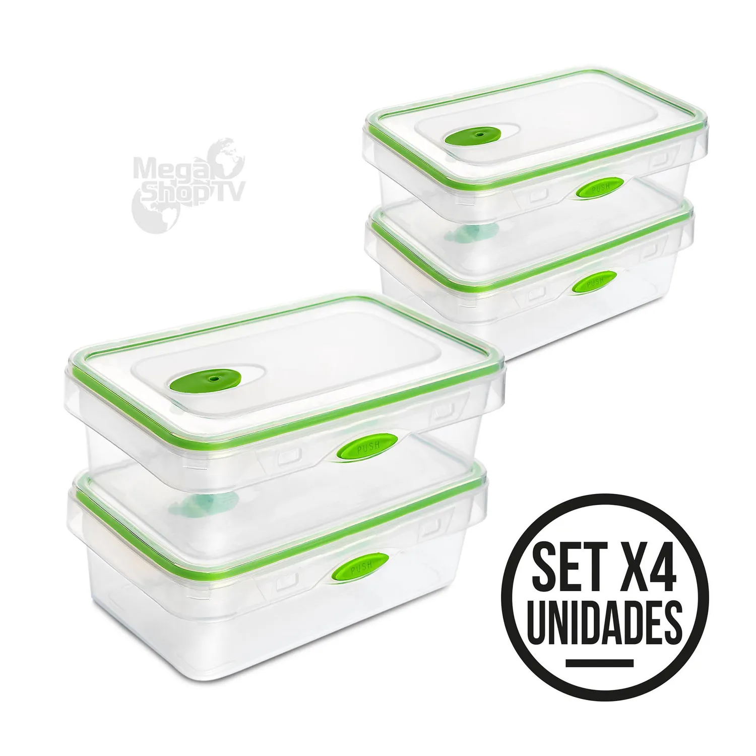 Set X4 Recipientes para Cocina Tapper Hermético Verde - Homecenter.com.co