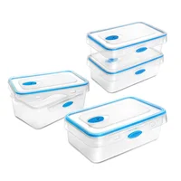 Set X4 Recipientes para Cocina Tapper Hermético Portacomida Azul