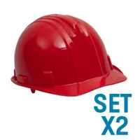 Set Por 2 Cascos Bunker Rojo Semi Automático