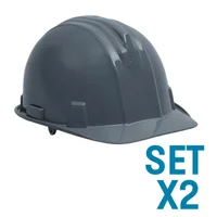 Set Por 2 Cascos Bunker Gris Semi Automático