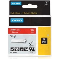 Cinta Vinilo Color Blanco/Rojo 24 Mm 5.5M Para Rotuladora Rhino 6000 Dymo