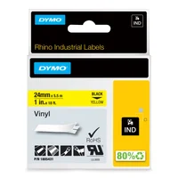 Cinta Vinilo Negro/Amarillo 24 mm 5.5M para Rotuladora Rhino 6000 Dymo
