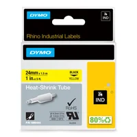 Cinta Termoencogible Negro/Amarillo 24 mm 1.5M para Rotuladora Rhino 6000 Dymo